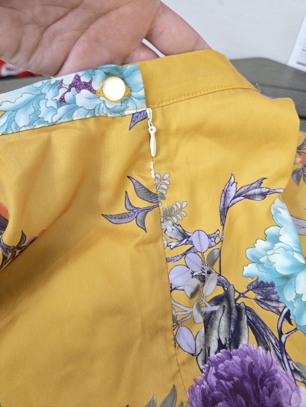 ModCloth Ikebana for All Floral A-Line Skirt Mustard Yellow XL - Picture 15 of 16